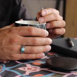 انگشتر فیروزه نیشابوری نقره مردانه دست ساز طرح پدرام - Image 4