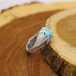 انگشتر فیروزه نیشابوری نقره مردانه دست ساز طرح پدرام - Image 2