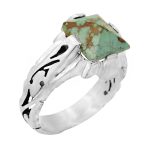 انگشتر فیروزه نیشابوری نقره مردانه دست ساز طرح محبوب