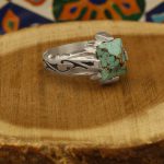 انگشتر فیروزه نیشابوری نقره مردانه دست ساز طرح محبوب - Image 2