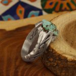 انگشتر فیروزه نیشابوری نقره مردانه دست ساز طرح محبوب - Image 3