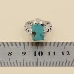 انگشتر فیروزه نیشابوری نقره مردانه دست ساز طرح طاها - Image 4