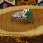 انگشتر فیروزه نیشابوری نقره مردانه دست ساز طرح عمران - Image 3