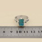 انگشتر فیروزه نیشابوری نقره مردانه دست ساز طرح آسمان - Image 5