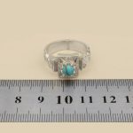 انگشتر فیروزه نیشابوری نقره مردانه دست ساز طرح آیهان - Image 5