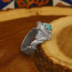 انگشتر فیروزه نیشابوری نقره مردانه دست ساز طرح آیهان - Image 2