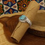 انگشتر فیروزه نیشابوری نقره مردانه دست ساز طرح دلیر - Image 2