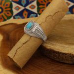 انگشتر فیروزه نیشابوری نقره مردانه طرح رهاورد - Image 2