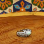 انگشتر فیروزه نیشابوری نقره زنانه طرح ستاره - Image 3
