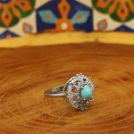انگشتر فیروزه نیشابوری نقره زنانه طرح حنانه - Image 2