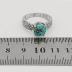 انگشتر فیروزه نیشابوری نقره زنانه طرح نورا - Image 4