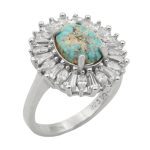 انگشتر فیروزه نیشابوری نقره زنانه طرح لعیا