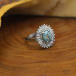 انگشتر فیروزه نیشابوری نقره زنانه طرح لعیا - Image 2