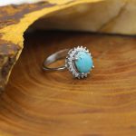 انگشتر فیروزه نیشابوری نقره زنانه طرح کوثر - Image 2