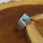 انگشتر فیروزه نیشابوری نقره مردانه دست ساز طرح مازیار - Image 3