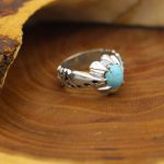 انگشتر فیروزه نیشابوری نقره مردانه دست ساز طرح هوتن - Image 2