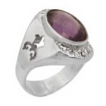 انگشتر آمیتیست نقره مردانه دست ساز طرح داراب