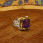 انگشتر آمیتیست نقره مردانه طرح رولکس - Image 2