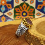 انگشتر آمیتیست نقره مردانه طرح کیومرث - Image 2