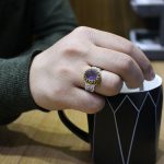 انگشتر آمیتیست نقره مردانه طرح کیومرث - Image 4