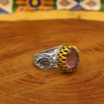 انگشتر آمیتیست نقره مردانه طرح کیومرث - Image 3