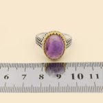 انگشتر آمیتیست نقره مردانه طرح ورساچه - Image 4