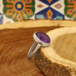 انگشتر آمیتیست نقره مردانه طرح بهنام - Image 2