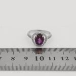 انگشتر آمیتیست الماس تراش نقره زنانه طرح الناز - Image 4