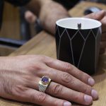 انگشتر آمیتیست نقره مردانه دست ساز طرح فخار - Image 4