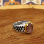 انگشتر آمیتیست نقره مردانه طرح آتن - Image 2