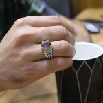 انگشتر آمیتیست نقره مردانه طرح آتن - Image 4