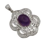 گردنبند آمیتیست نقره زنانه طرح سمیه