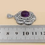 گردنبند آمیتیست نقره زنانه طرح سمیه - Image 4