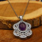 گردنبند آمیتیست نقره زنانه طرح سمیه - Image 2