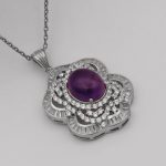 گردنبند آمیتیست نقره زنانه طرح سمیه - Image 3