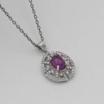 گردنبند آمیتیست نقره زنانه طرح مهرانه - Image 3