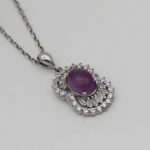 گردنبند آمیتیست نقره زنانه طرح زیبا - Image 2