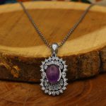 گردنبند آمیتیست نقره زنانه طرح زیبا - Image 3