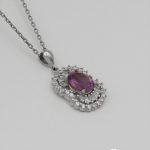 گردنبند آمیتیست الماس تراش نقره زنانه طرح مینو - Image 2