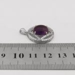 گردنبند آمیتیست الماس تراش نقره زنانه طرح پیله - Image 4