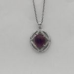 گردنبند آمیتیست الماس تراش نقره زنانه طرح پیله - Image 3