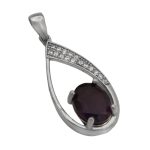 گردنبند آمیتیست الماس تراش نقره زنانه طرح روح افزا