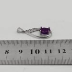 گردنبند آمیتیست الماس تراش نقره زنانه طرح روح افزا - Image 4