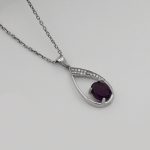 گردنبند آمیتیست الماس تراش نقره زنانه طرح روح افزا - Image 3