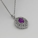 گردنبند آمیتیست الماس تراش نقره زنانه طرح ترانه - Image 3