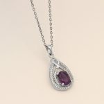 گردنبند آمیتیست الماس تراش نقره زنانه طرح نغمه - Image 3