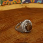 انگشتر عقیق باباقوری نقره زنانه طرح زرین - Image 3