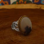 انگشتر عقیق شجر نقره مردانه طرح دورطلایی حسین (ع) - Image 2