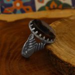 انگشتر عقیق شجر نقره مردانه طرح یاسان - Image 2