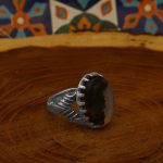 انگشتر عقیق شجر نقره مردانه طرح یاسان - Image 3